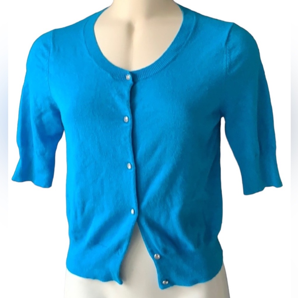 Express blue cardigan sparkle buttons small S